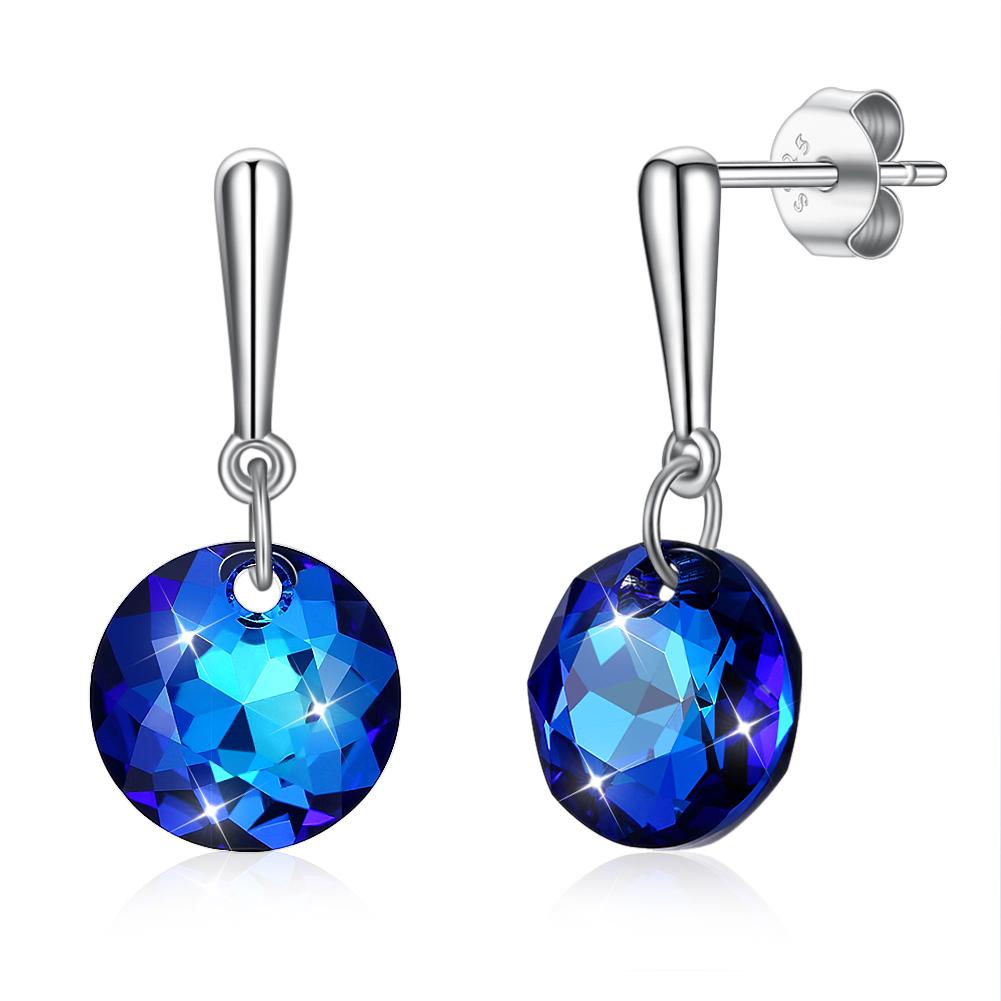 Sterling Silver Earring with  Crystals