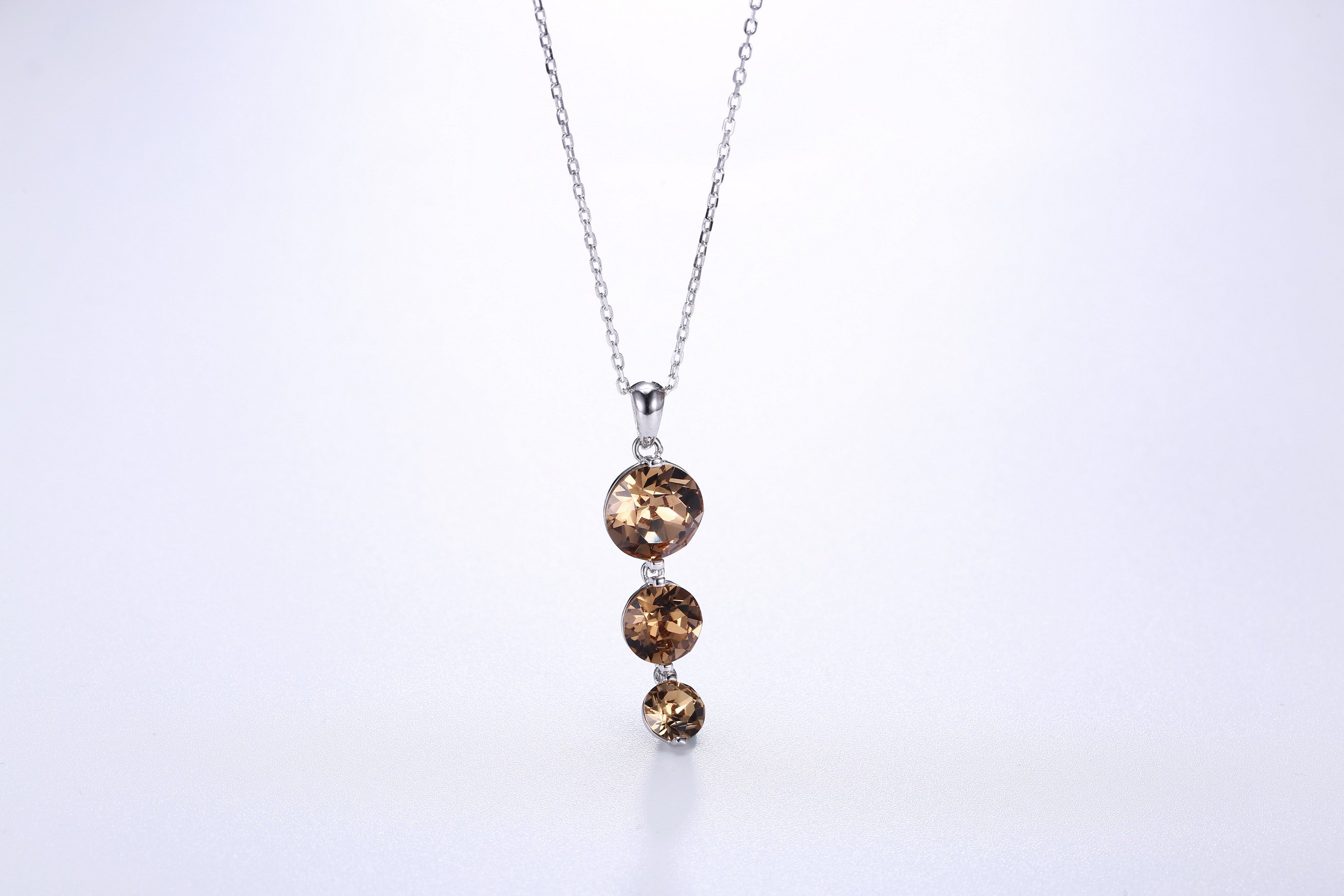 Sterling Silver Necklace with  Crystals
