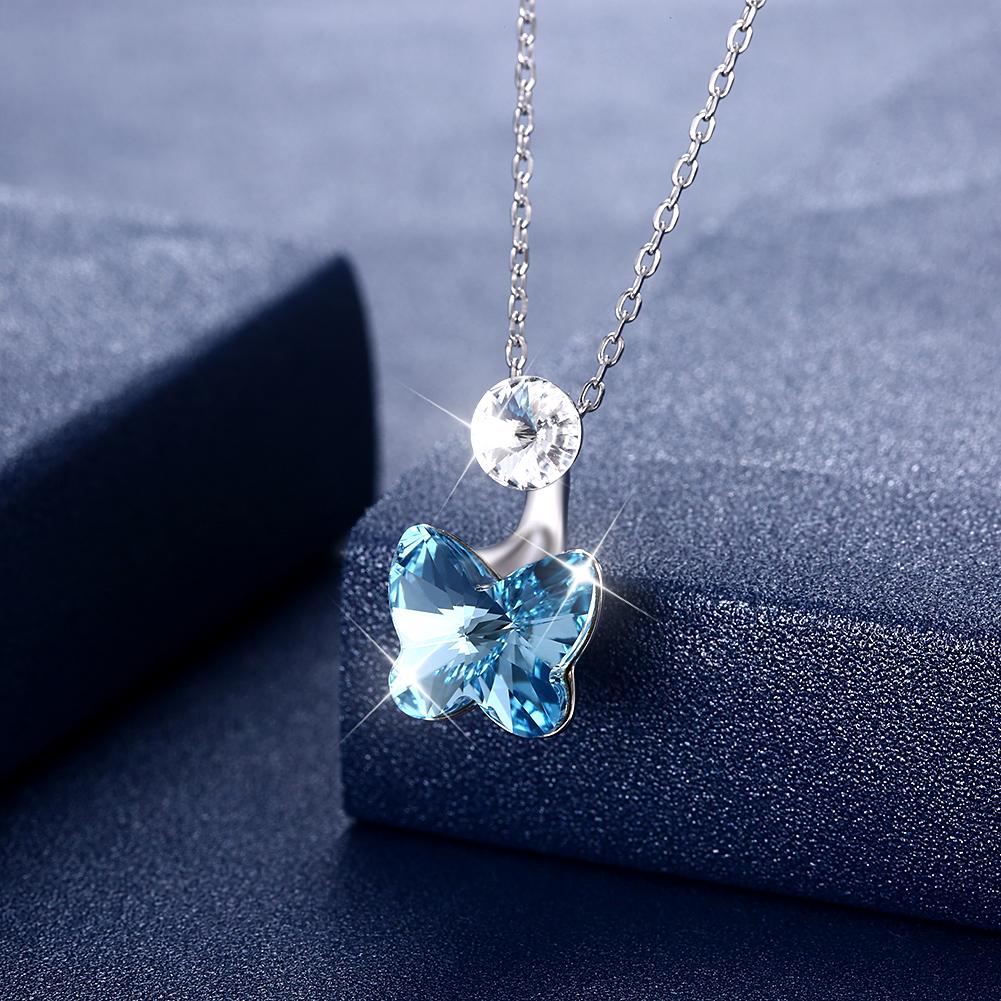 Sterling Silver Necklace with  Crystals
