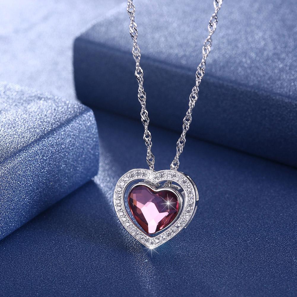 Sterling Silver Necklace with  Crystals