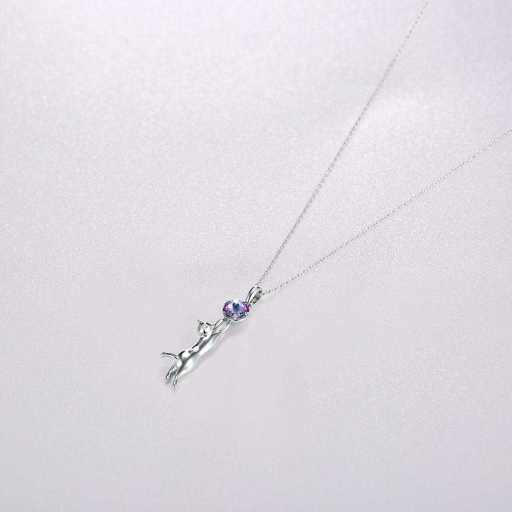 Sterling Silver Necklace with  Crystals