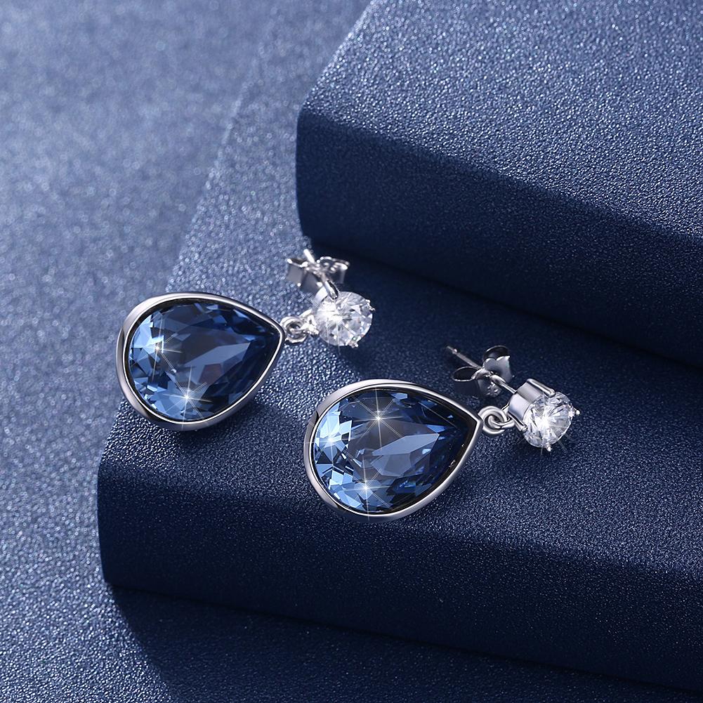 Sterling Silver Earring with  Crystals