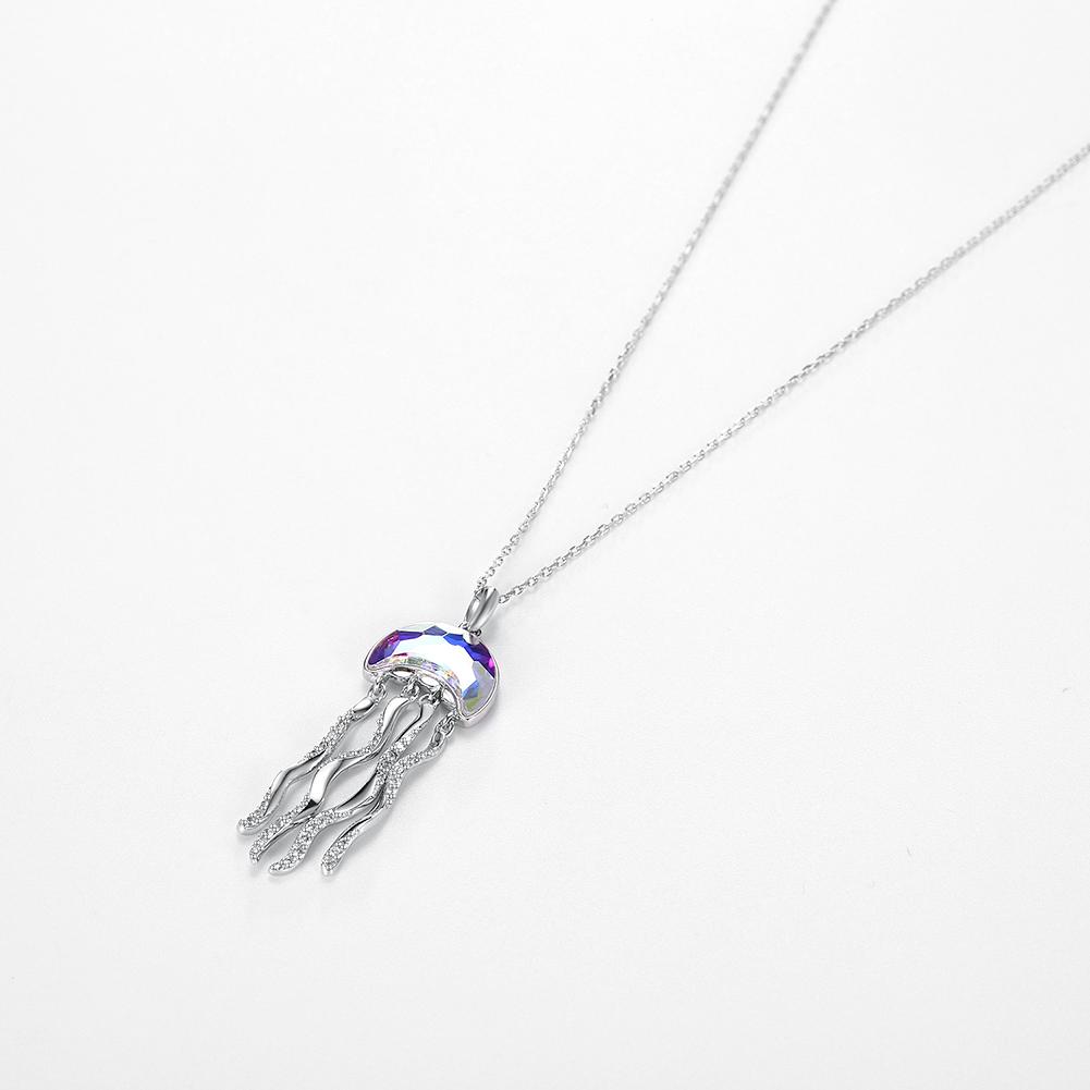 Sterling Silver Necklace with  Crystals