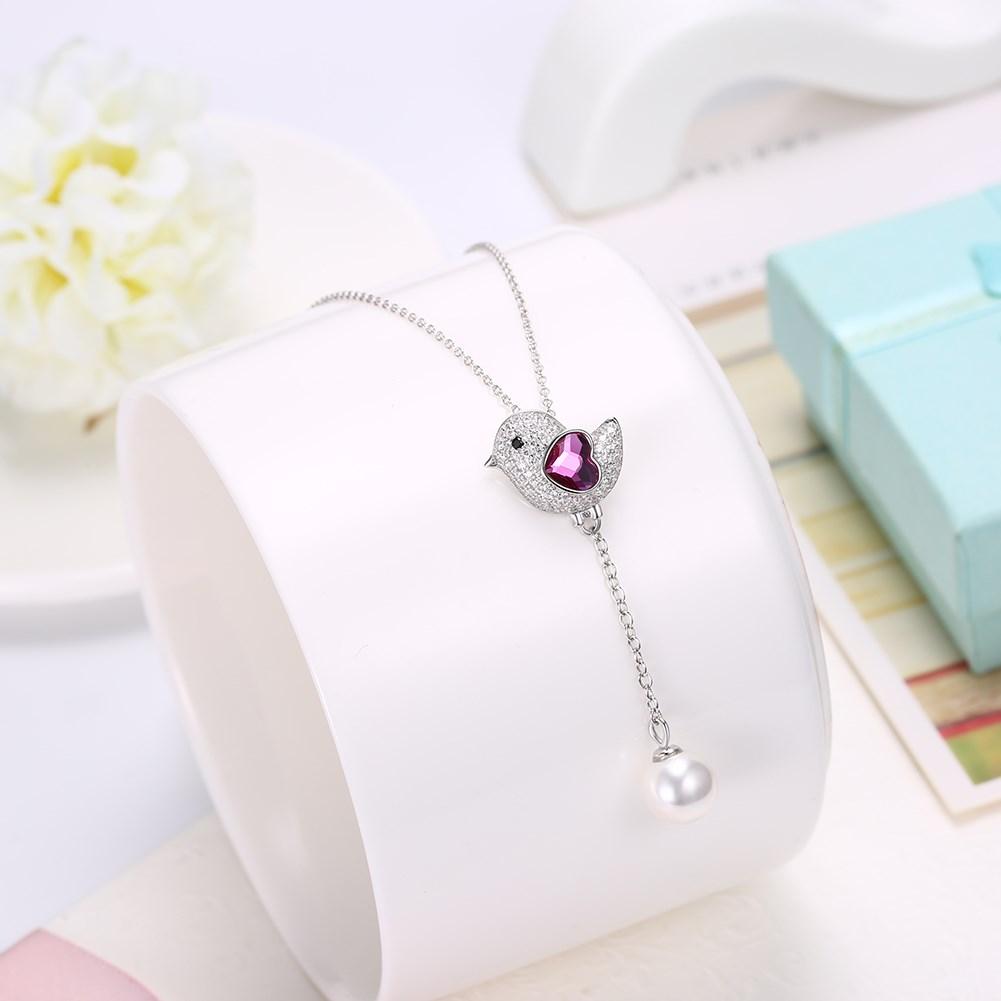 Sterling Silver Necklace with  Crystals