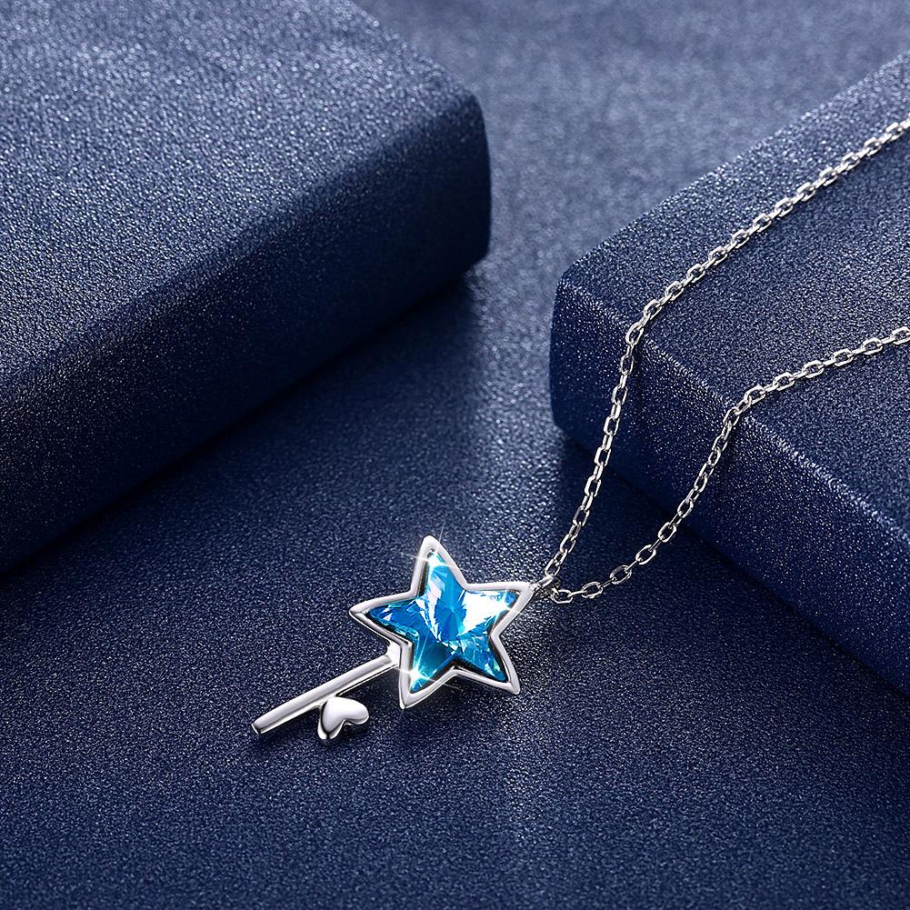 Sterling Silver Necklace with  Crystals