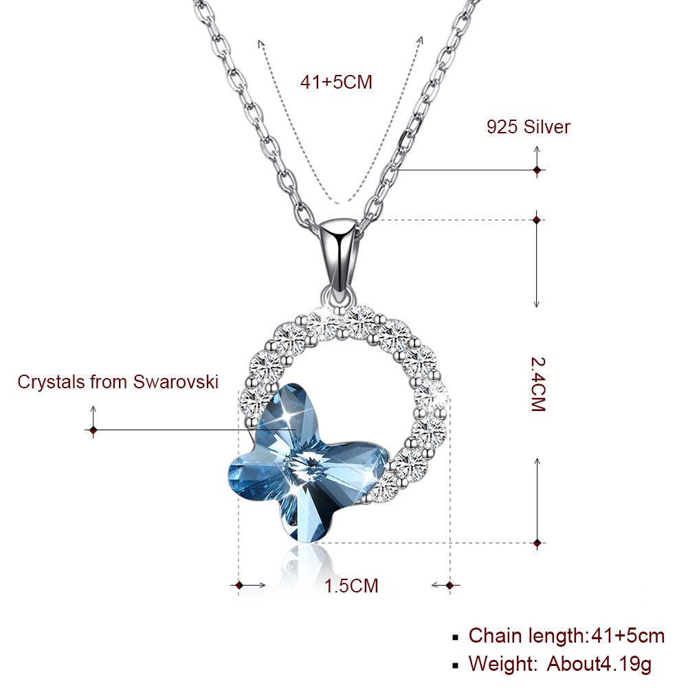 Butterfly Sterling Silver Necklace with Crystals Butterfly Sterling Silver Necklace with Crystals