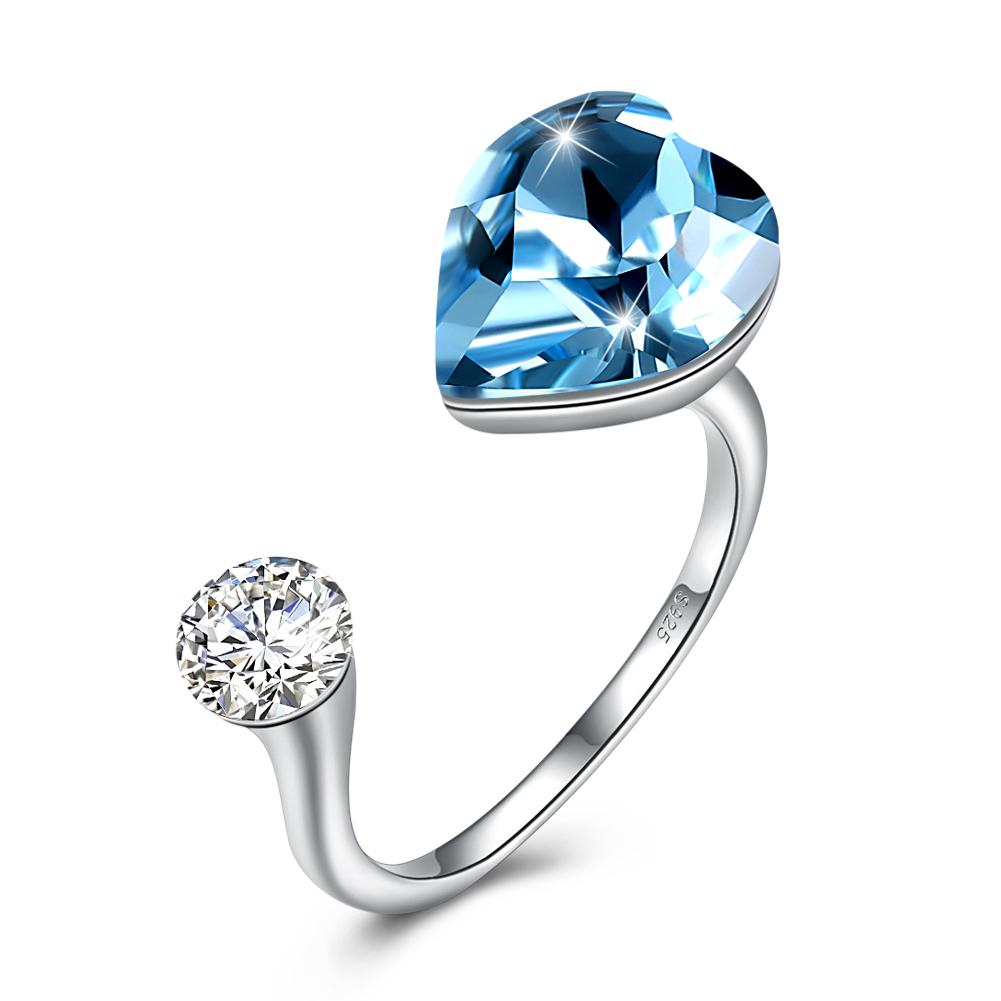 Blue Topaz Sterling Silver Adjustable Ring